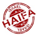 Red Haifa stamp