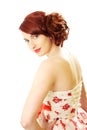 Red hair beauty 50s style Royalty Free Stock Photo