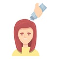 Red hair colouring icon cartoon vector. Woman color