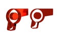 Red Hair dryer icon isolated on transparent background. Hairdryer sign. Hair drying symbol. Blowing hot air.