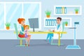 Red hair mother with her daughter on the pediatrician examination at polyclinic reception. Royalty Free Stock Photo