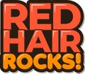 Red Hair Rocks Aesthetic Lettering Vector Design