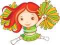 Red haired cheer leader Royalty Free Stock Photo