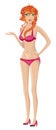 Red haired girl in pink bikini Royalty Free Stock Photo
