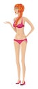 Red haired girl in pink bikini Royalty Free Stock Photo