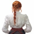 Red Haired Victorian Woman In Traditional Dutch Attire Royalty Free Stock Photo