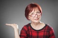 Red-haired woman, Portrait, Hand