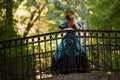 Red-haired woman in Victorian dress Royalty Free Stock Photo