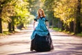 Red-haired woman in Victorian dress Royalty Free Stock Photo