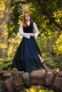 Red-haired woman in Victorian outfit Royalty Free Stock Photo