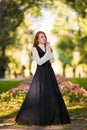 Red-haired woman in Victorian outfit Royalty Free Stock Photo
