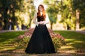 Red-haired woman in Victorian outfit Royalty Free Stock Photo