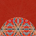 Red Half Mandala Decor Element Card