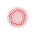 Red Halftone Element. Texture Set. Abstract Set. Round Half. Design Backdrop. Effect Modern. Graphic Background. Dot Element. Royalty Free Stock Photo