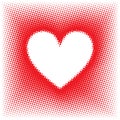 Red Halftone Styled Heart Background