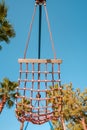 Red hammock made of rope Royalty Free Stock Photo