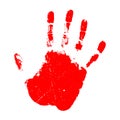 Red hand print vector icon Royalty Free Stock Photo