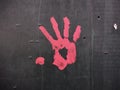 Red Hand Print On A Wall Royalty Free Stock Photo