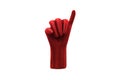 Red hand showing little finger isolated on white background Royalty Free Stock Photo