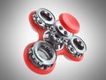 Red Hand Spiner 3d render on grey background Royalty Free Stock Photo