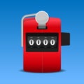 Red hand tally counter. Royalty Free Stock Photo