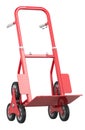 Red Hand Truck for Climbing Stairs, 3D rendering Royalty Free Stock Photo