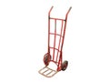 A red hand truck two wheel isolated on white background.