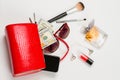 Red handbag. Royalty Free Stock Photo