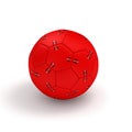 Red handball ball isolated on white 3D illustration