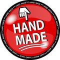 Red hande made button Royalty Free Stock Photo