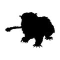 Standing Red Handed Tamarin Silhouette. Good To Use For Element Print Book, Animal Book and Animal Content