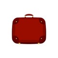Red Handle bag suitcase on white background.