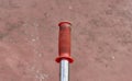 Red handle from a bicycle. Royalty Free Stock Photo