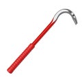 Red Handled Crowbar with Curved Metal Pry Bar on White Background tool Royalty Free Stock Photo