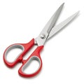Red handled scissors on a white background Royalty Free Stock Photo