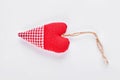 Red handmade textile heart.