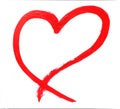 Red handpainted heart Royalty Free Stock Photo