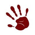 Red handprint with curved lines white graphic Royalty Free Stock Photo
