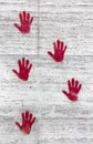 Red handprints Royalty Free Stock Photo