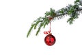 Red hanging Christmas ornament Royalty Free Stock Photo