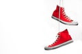 Red Hanging Sneakers Royalty Free Stock Photo