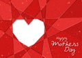 Red Happy Mother`s Day Greeting Card with Geometric Heart Royalty Free Stock Photo