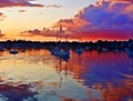 Red Harbor Water and Sky at Sunset