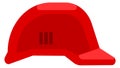 Red hard hat. Head safety symbol. Dangerous work