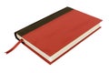 Red hardcover book, bookmark top view isolated on white Royalty Free Stock Photo