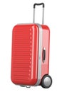 Red Hardside Luggage with Spinner Wheels and Telescoping Handle, 3D rendering