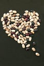 Heart shape from beans Royalty Free Stock Photo
