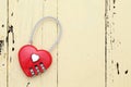 Red hart shaped padlock Royalty Free Stock Photo