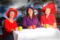 Red Hat Ladies Coffee Hour Royalty Free Stock Photo