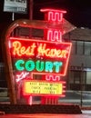 historic Rest Haven Court motor court neon sign, old Route 66, Springfield, Missouri Royalty Free Stock Photo